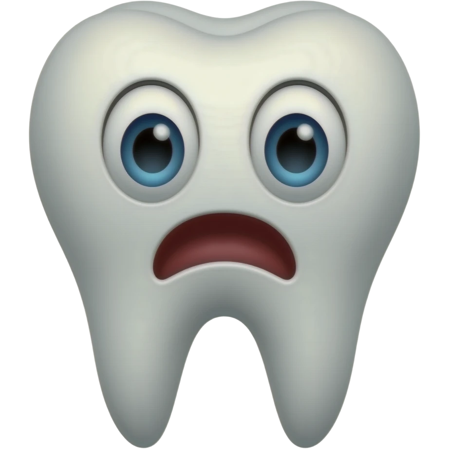Shocked tooth emoji