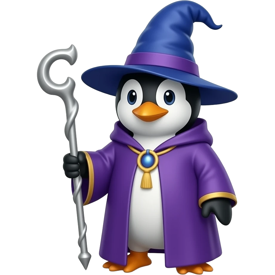 Penguin Wizard emoji