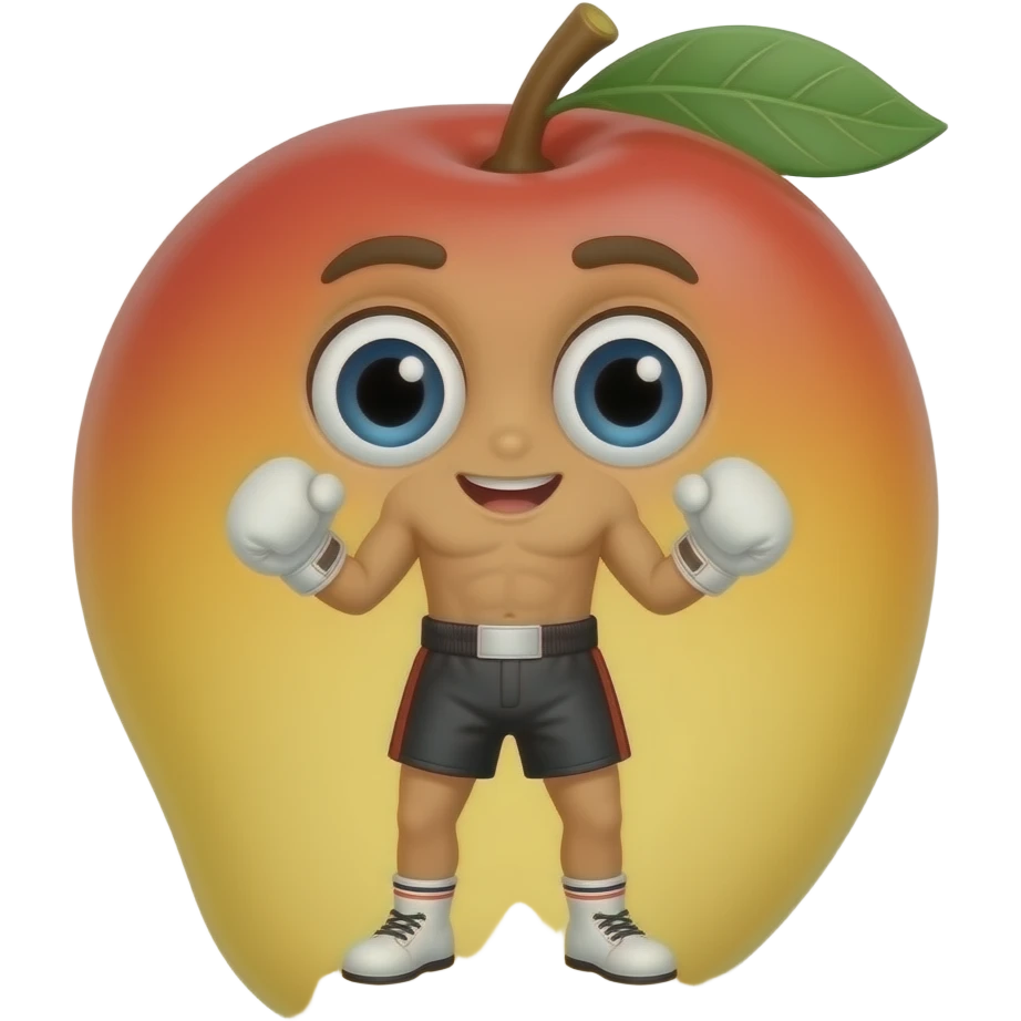 a kickboxing mango emoji
