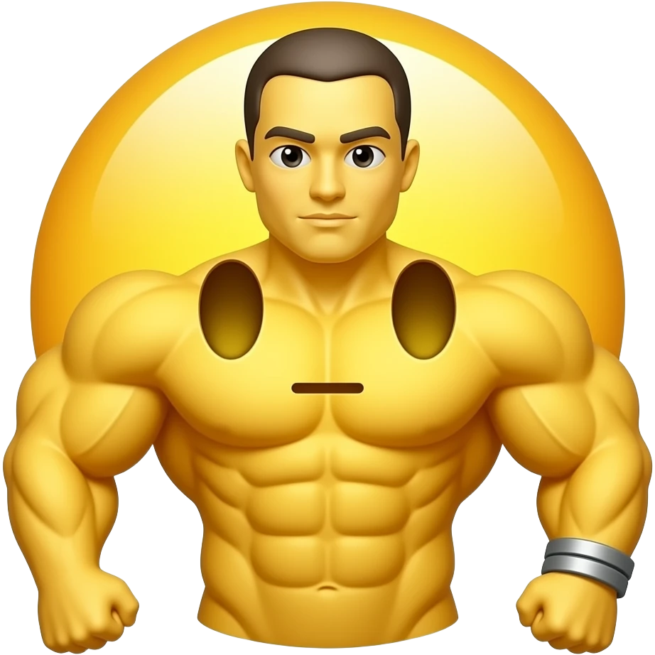 Man traps muscle, fit emoji yellow man emoji