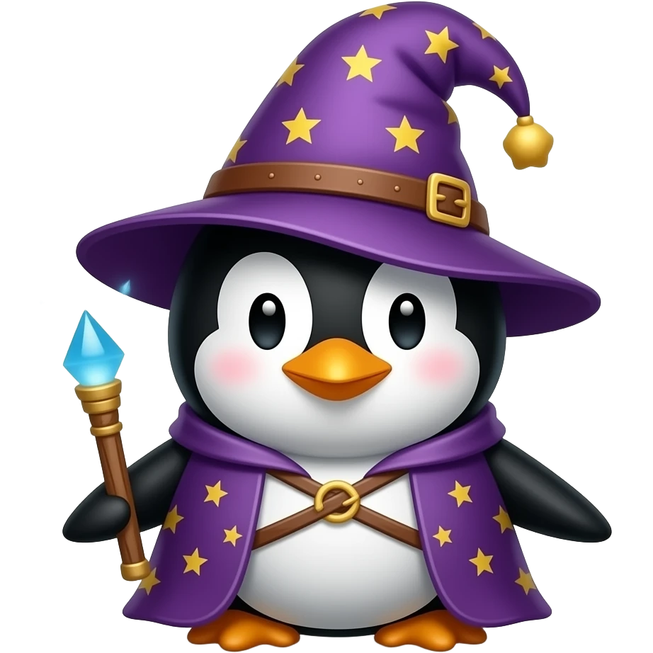 Penguin Wizard emoji