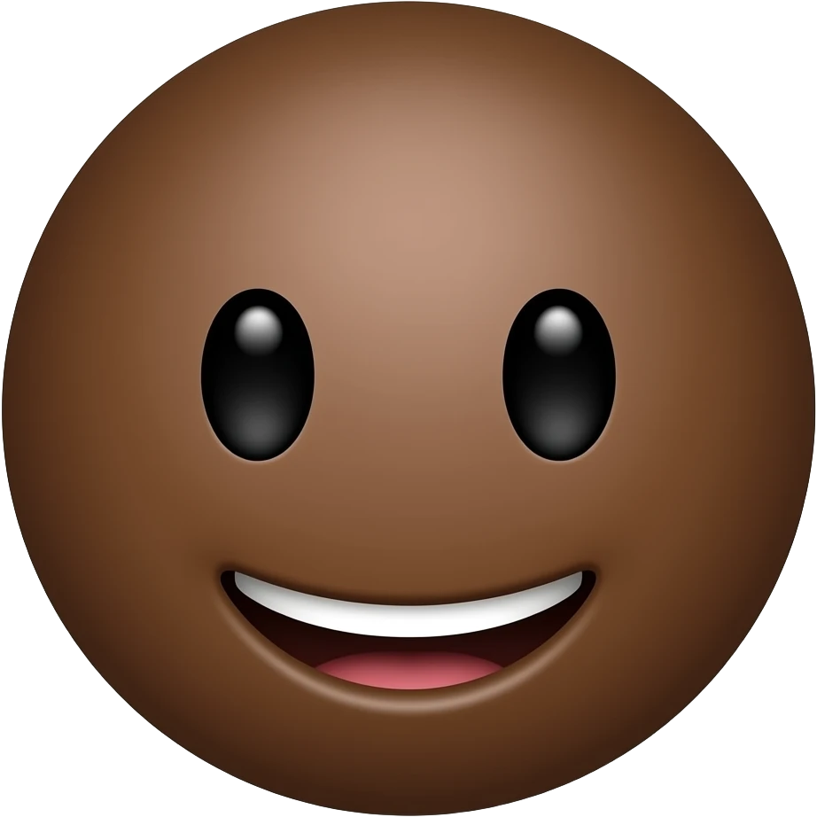 can you make the skin colour of "😊" brown? keep the round chape and the same smile emoji