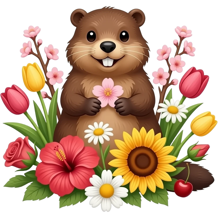 🦫💐🌸🌷🌼🌻🌺🥀🌹🏵️💮 emoji