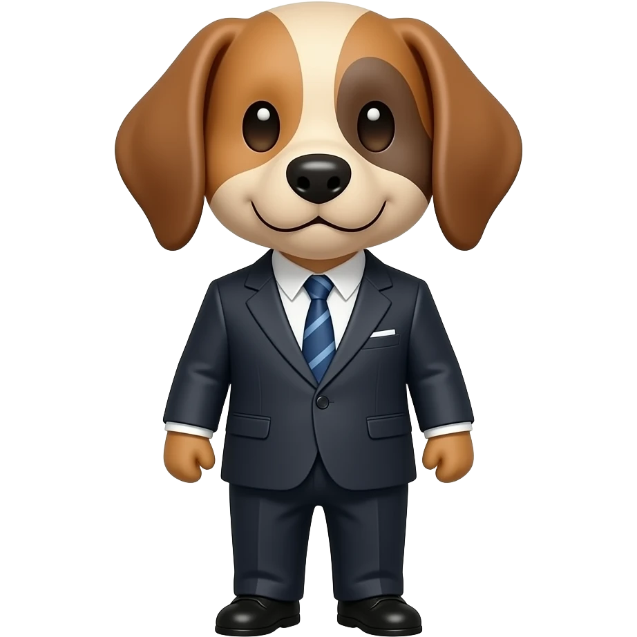 dog wearing a suit emoji