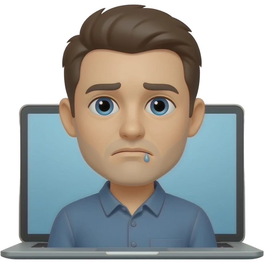 sad web designer with macbook emoji