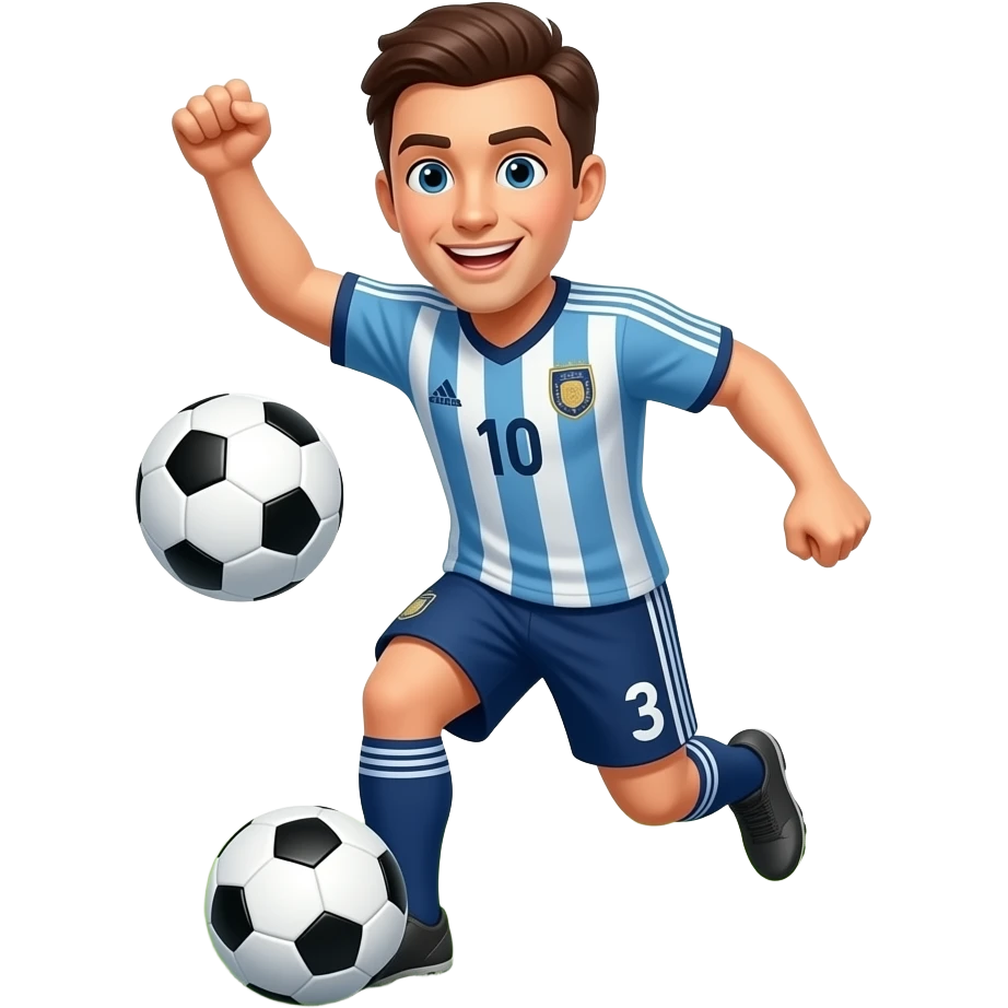 A SOCCER PLAYERS LEAVING THE MATCH WITH A BALL BECAUSE HE DID A HAT-TRICK emoji