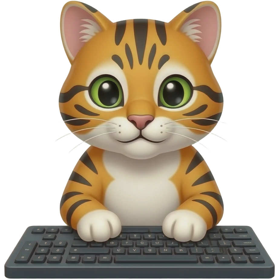 wildcats typing on a keyboard emoji