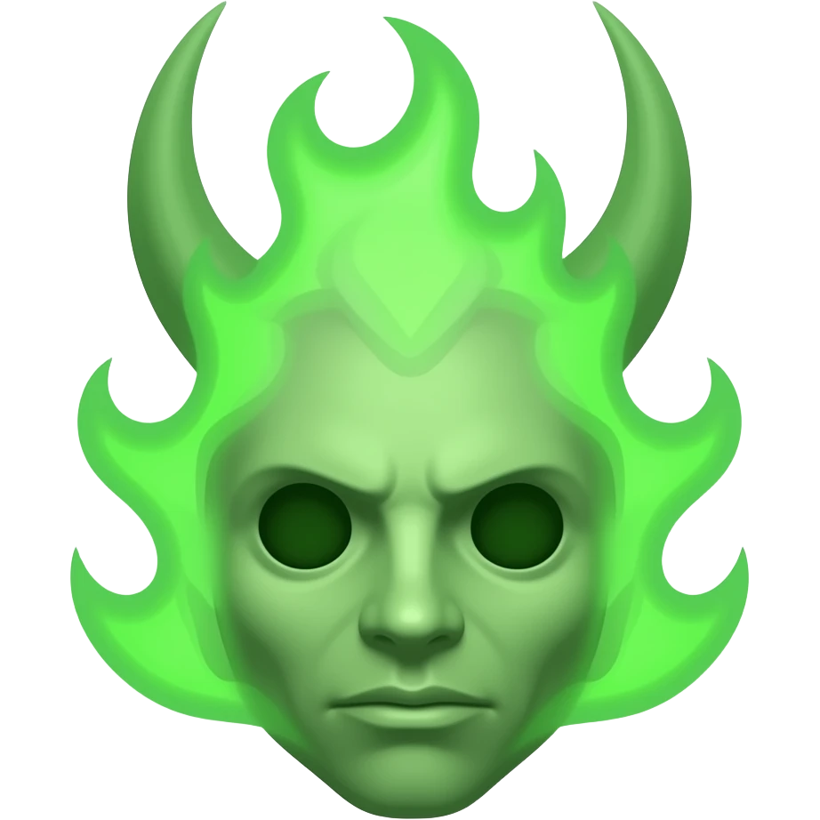 a ghostly green flame spirit demon emoji