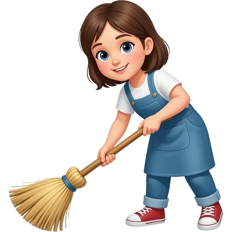 Une fille qui balaie le sol emoji