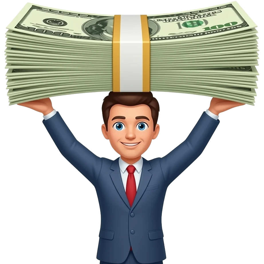 balance person and money emoji
