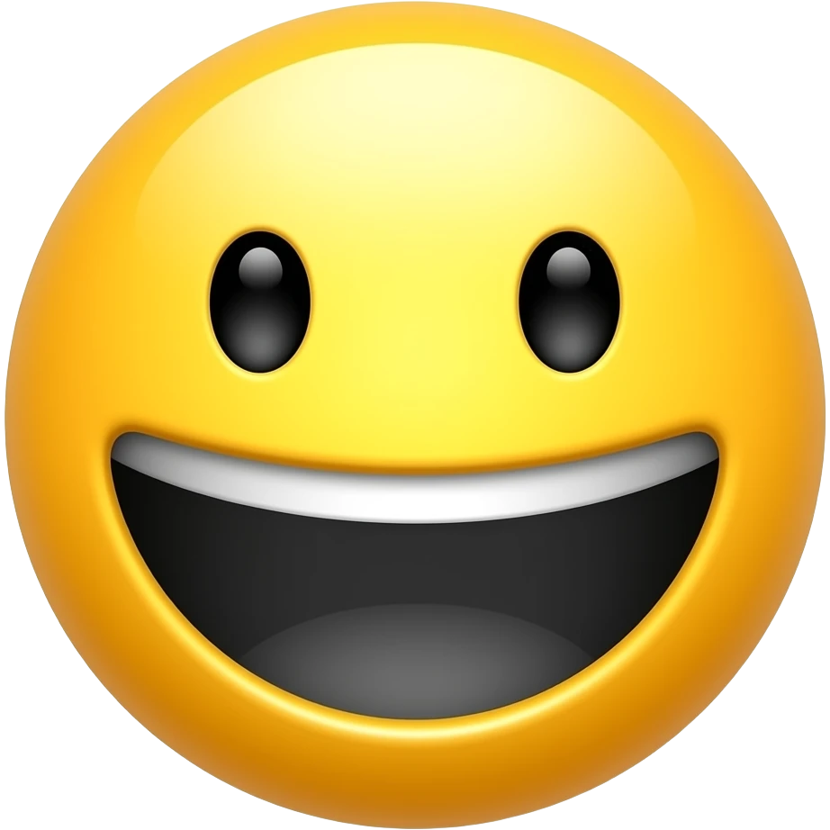 Laughing yellow emoji not human with black teeth emoji