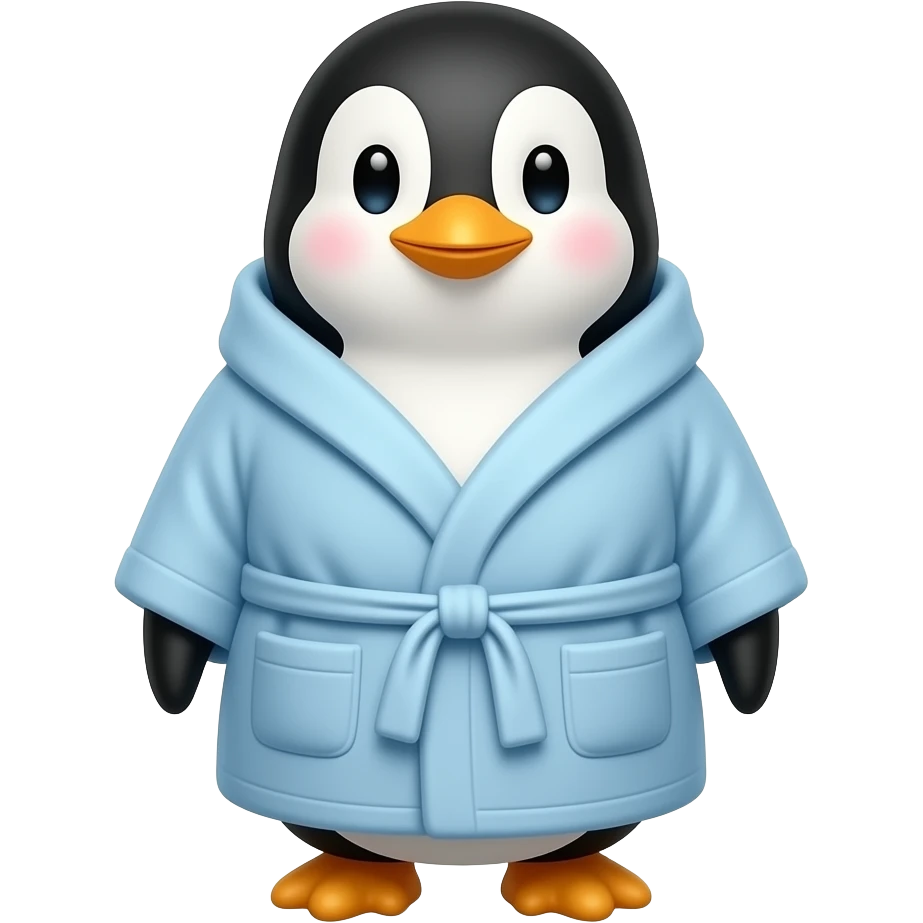 pinguino con una bata emoji