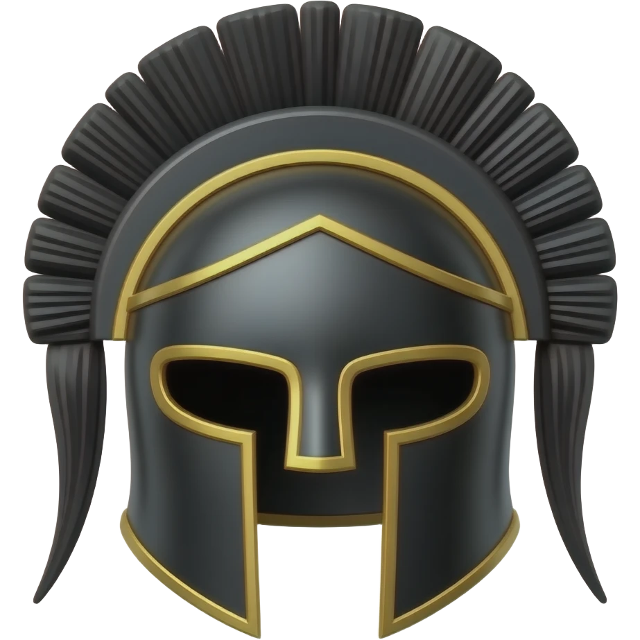 I want to make Sparta helmet in emoji and looking straight and black color emoji