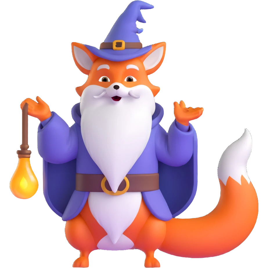 fox wizard casting a spell emoji
