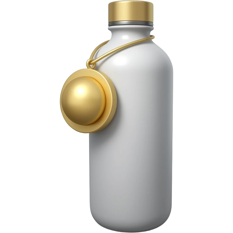 gourde stanley avec breloque doré, la vue est en 3 quart emoji