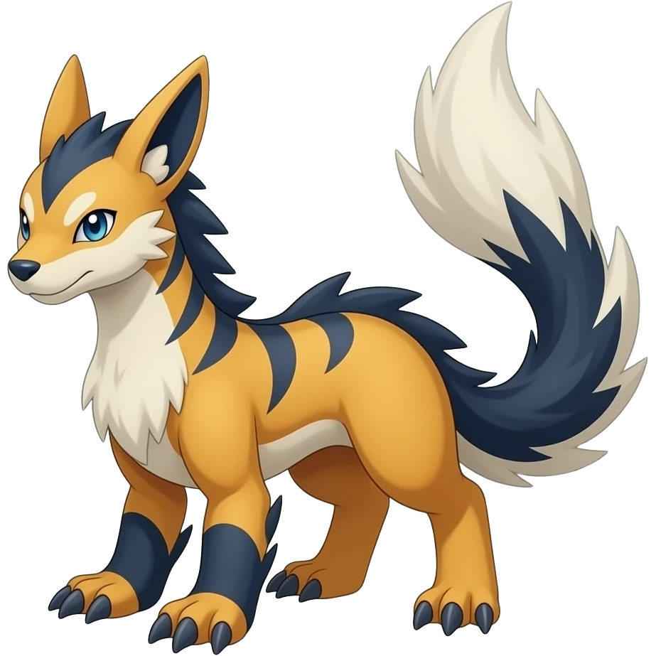 Guilmon-Zorua-Exveemom-Litten-Fakémon-Digimon-hybrid, full body detailed emoji