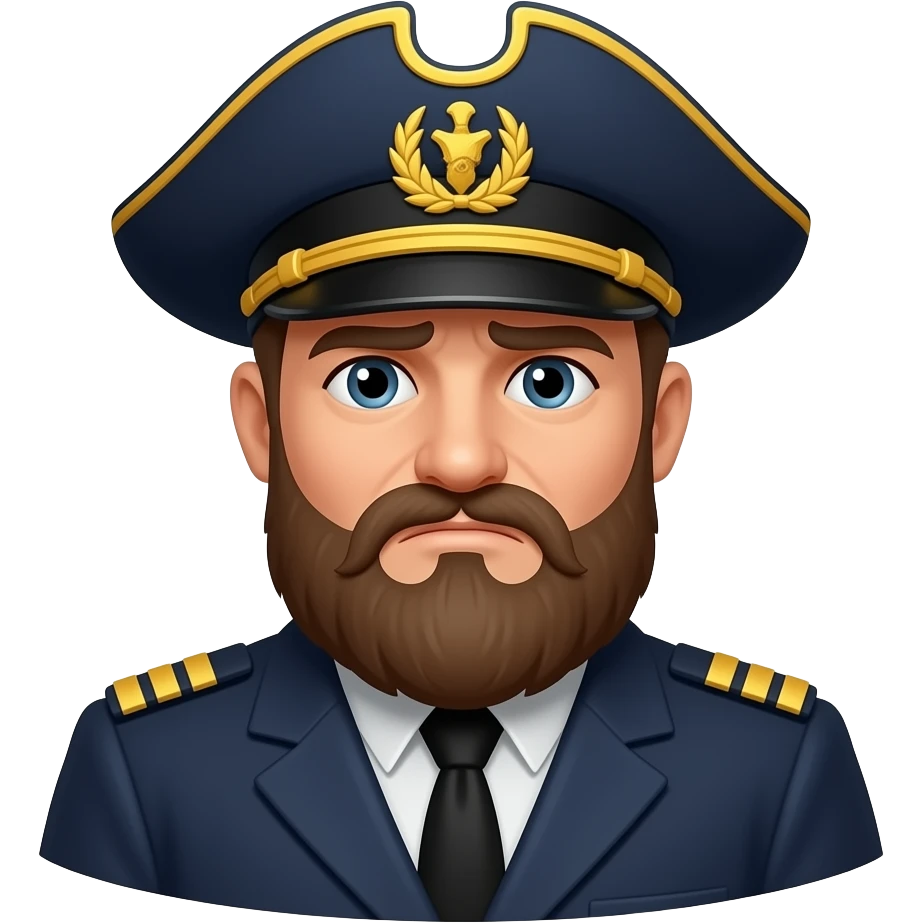 fleet captain with beard, disappointed emoji