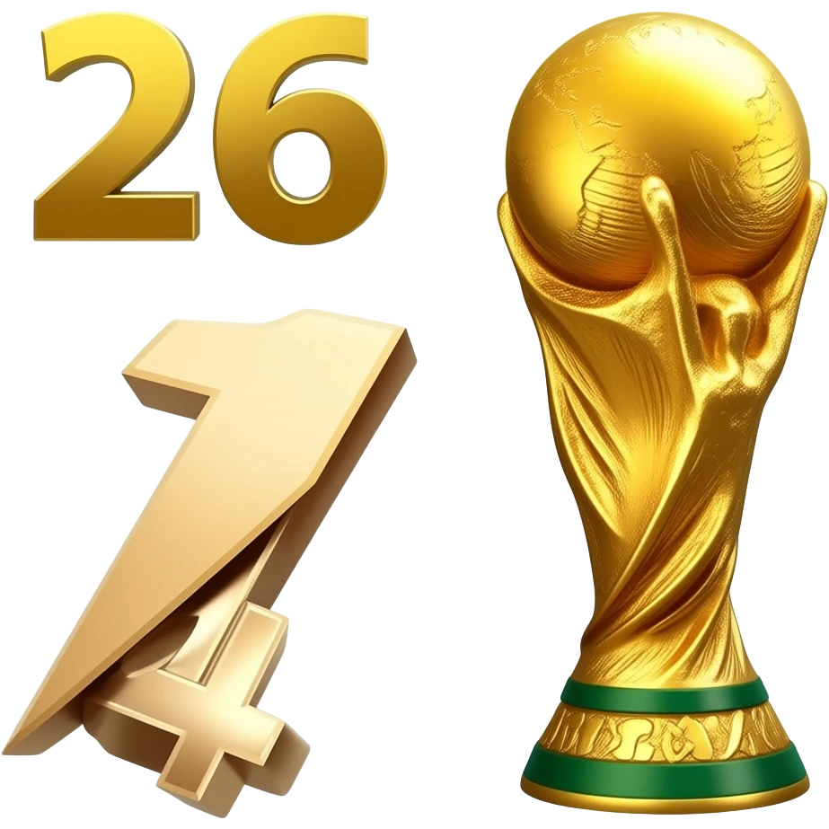 World Cup logo 26 with trophy emoji
