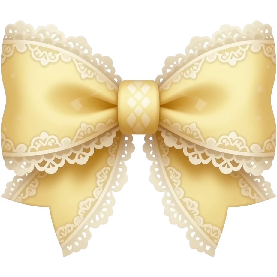 vintage rococo yellow pastel bow with lace and frills emoji