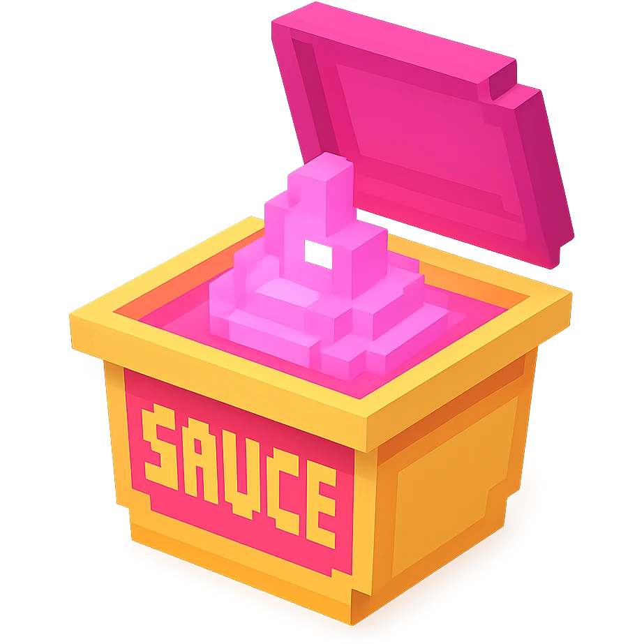 сделай соус из фастфуда розовый светящийся, no background  emoji