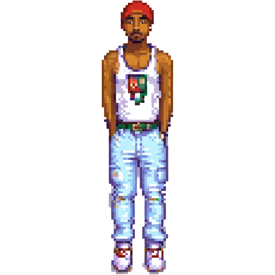 2Pac в полный рост, no background emoji