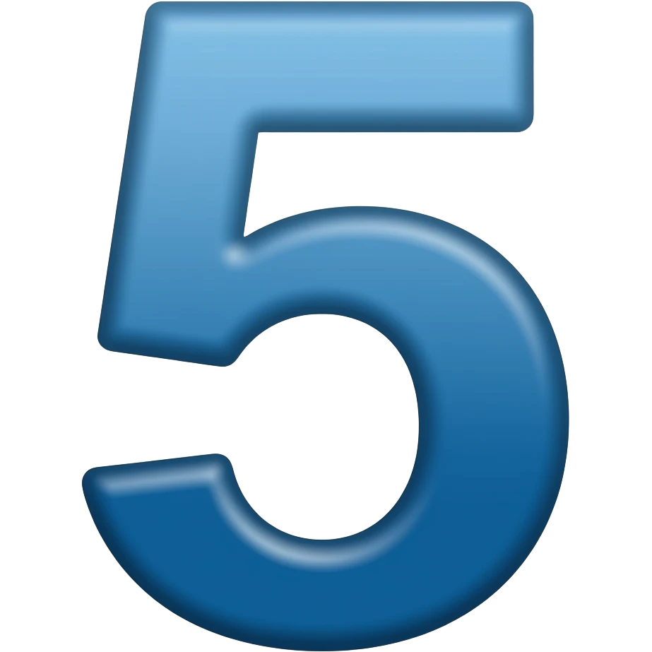 Number 5 blue emoji
