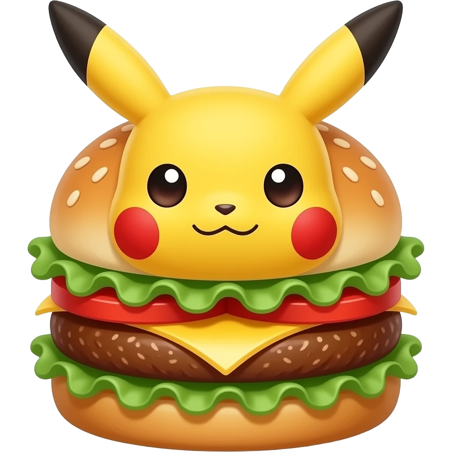 Pikachu de hambúrguer emoji