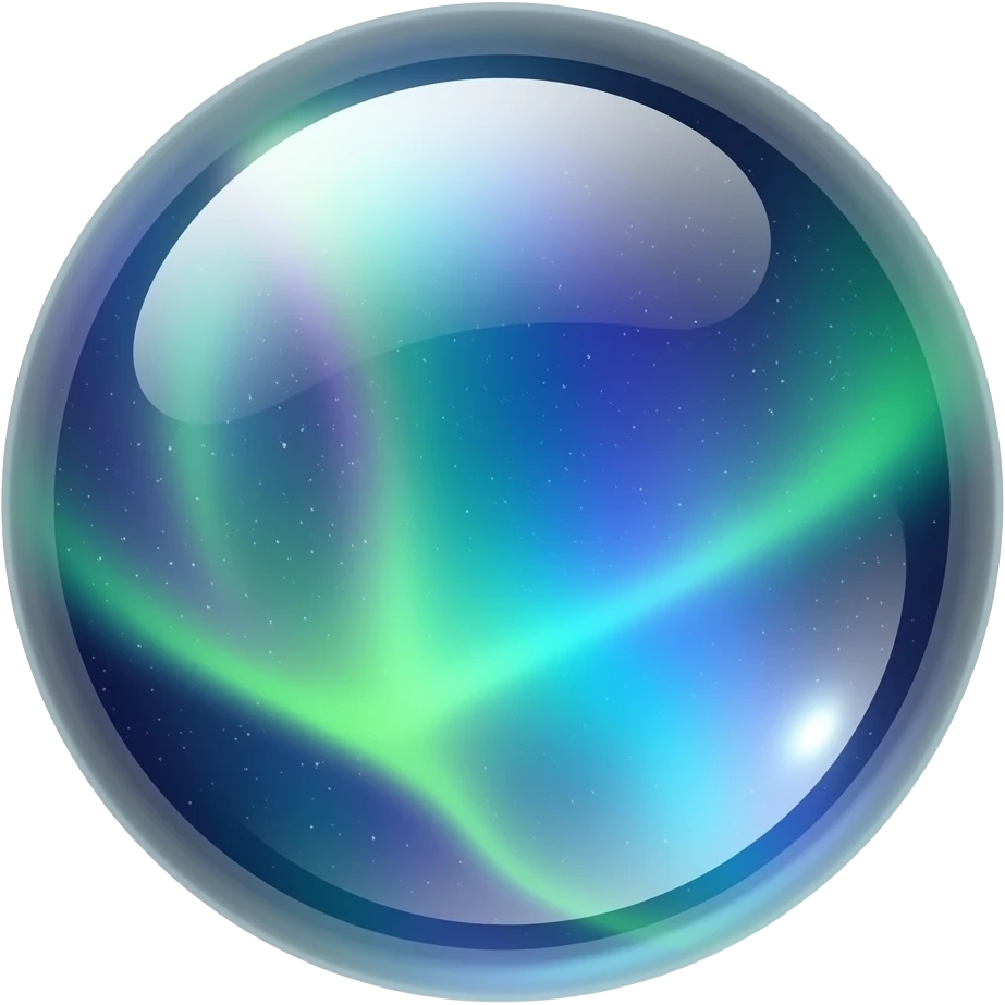 Aurora borealis glass marble emoji