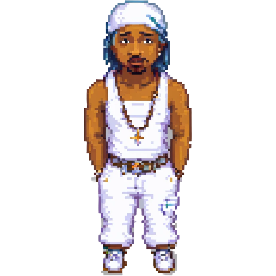 2Pac в полный рост, no background emoji