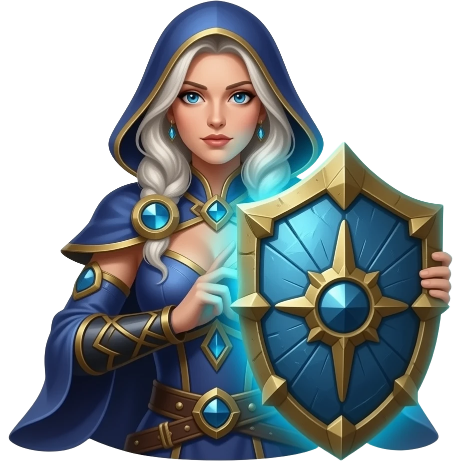 warcraft fantasy mage woman cast magic shield barrier emoji