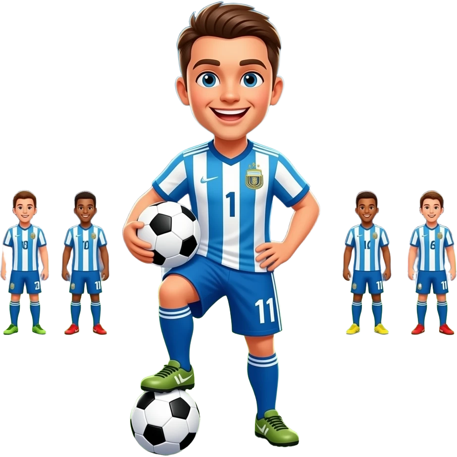 A SOCCER PLAYER LEAVING HAPPY AFTER THE MATCH WITH A BALL BECAUSE HE DID A HAT-TRICK emoji