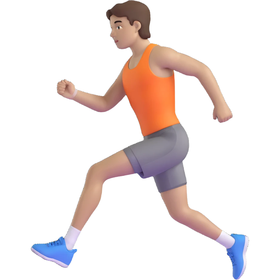 athlete with brown hair emoji