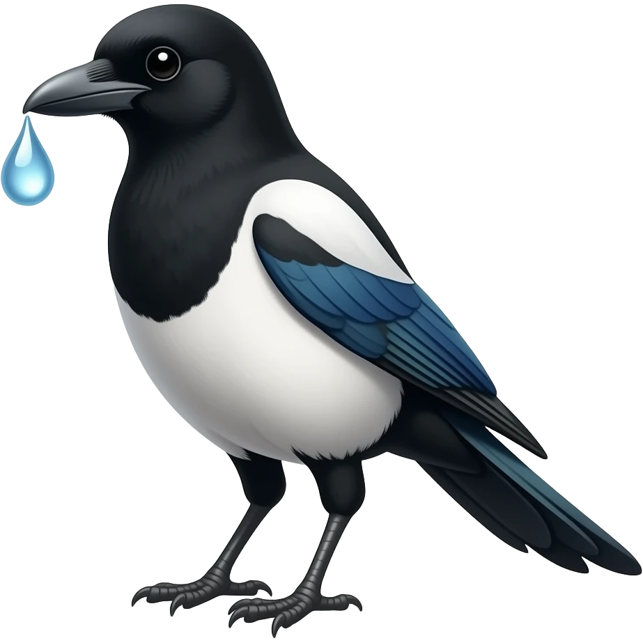 Magpie dropping emoji