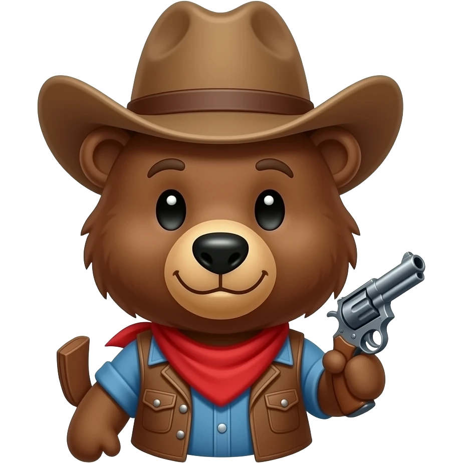 a cowboy emoji without a bear and gun emoji