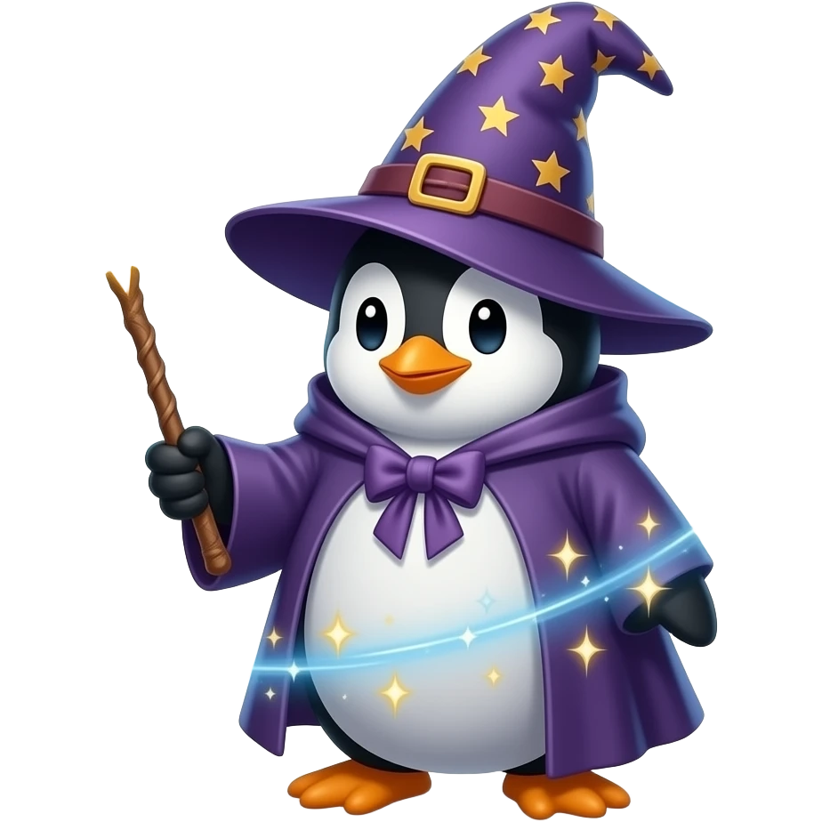 Penguin Wizard emoji