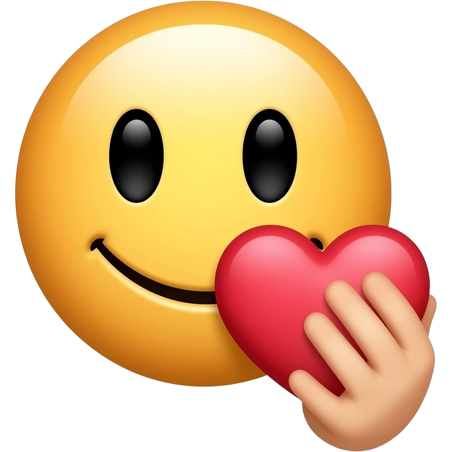 topless smiley face with hand heart and big lips emoji