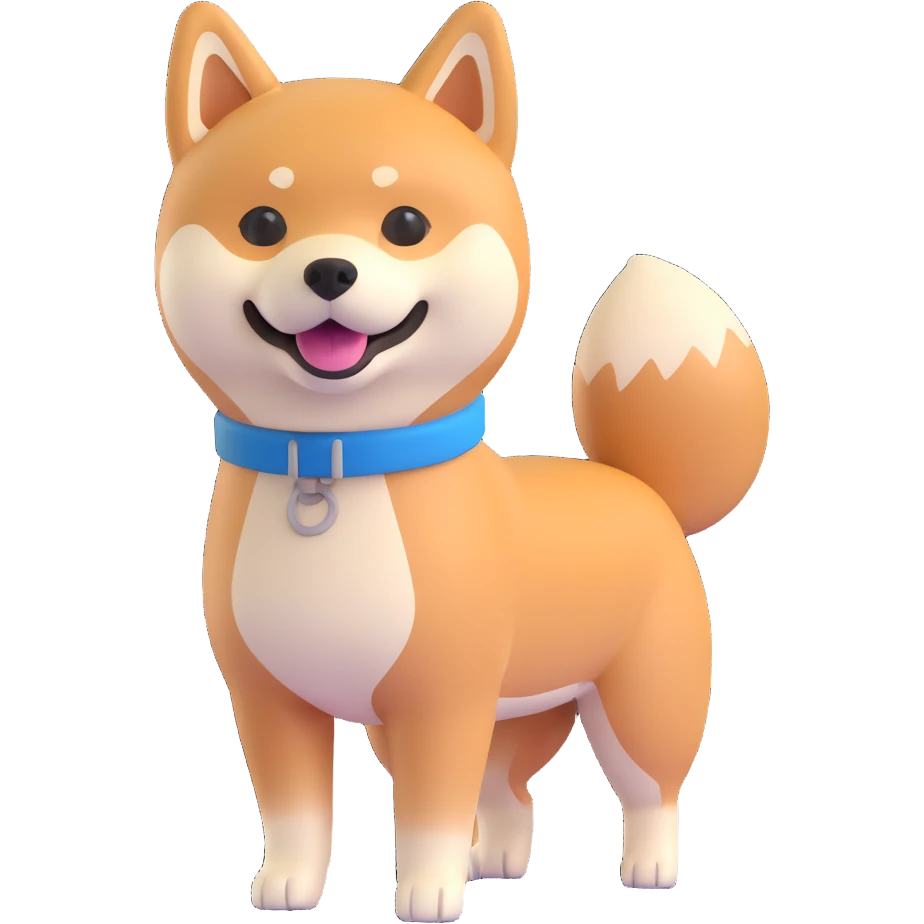 shiba inu standing happy emoji