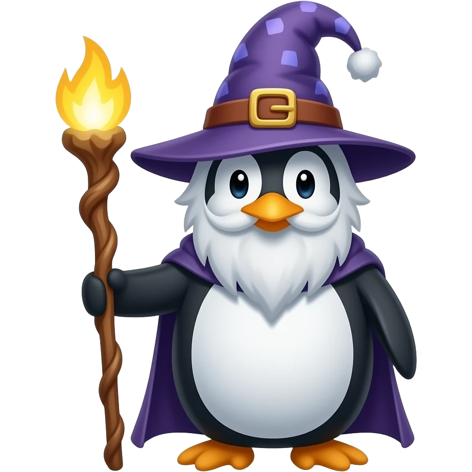 Penguin Wizard emoji