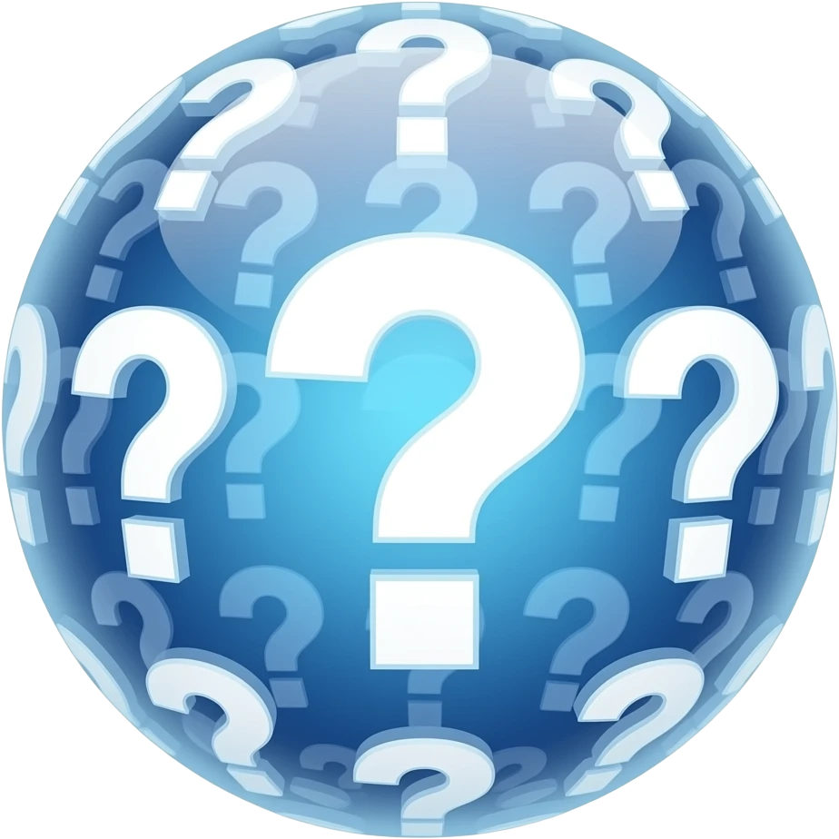 ❓ question-mark-laden orb, magical emoji