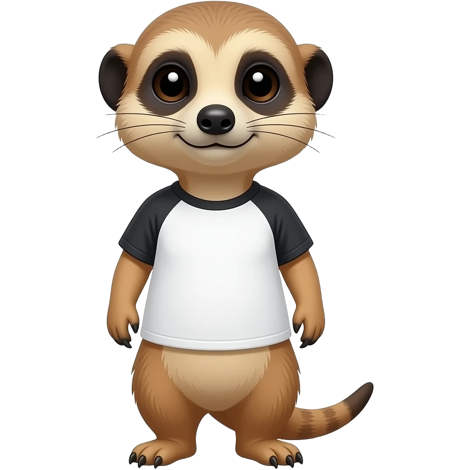 Create a meerkat wearing white t-shirt and black top shirt above. emoji