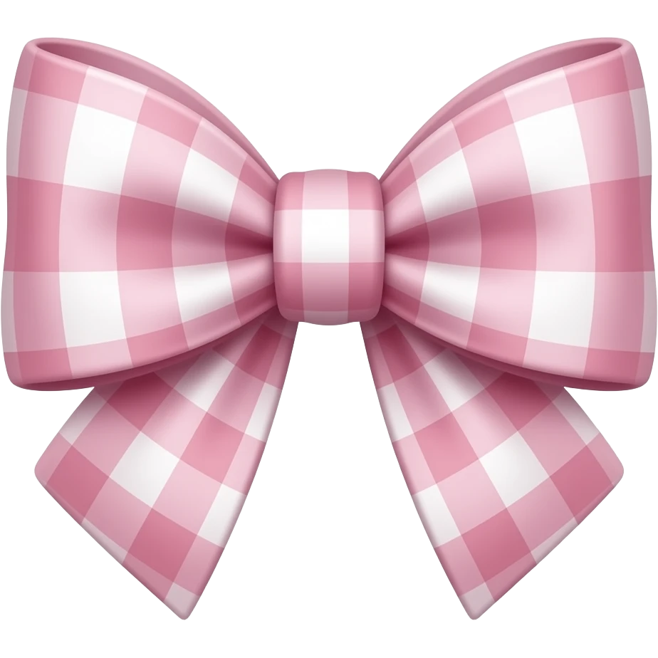 Light pink plaid coquette bow emoji