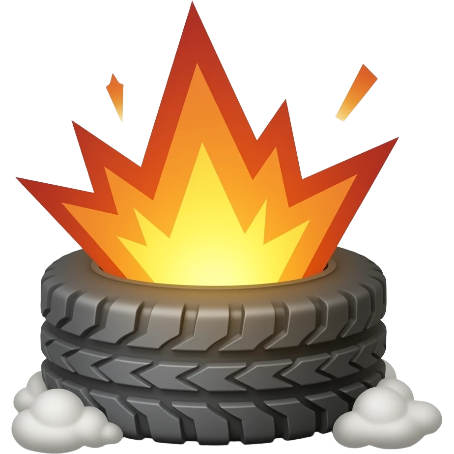 Popped Tire exploding emoji
