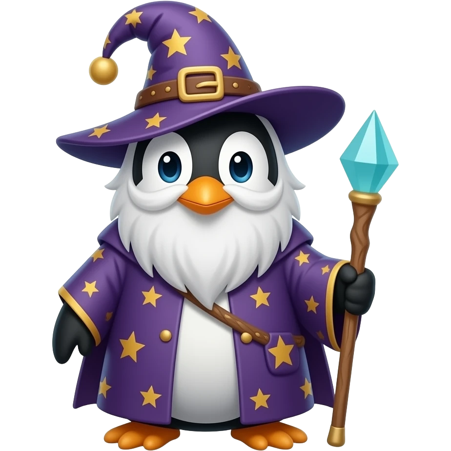 Penguin Wizard emoji