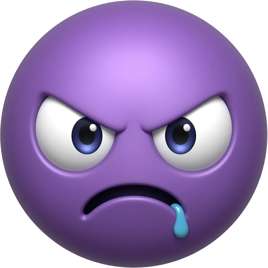 Disgusted Purple ball head 😒 emoji