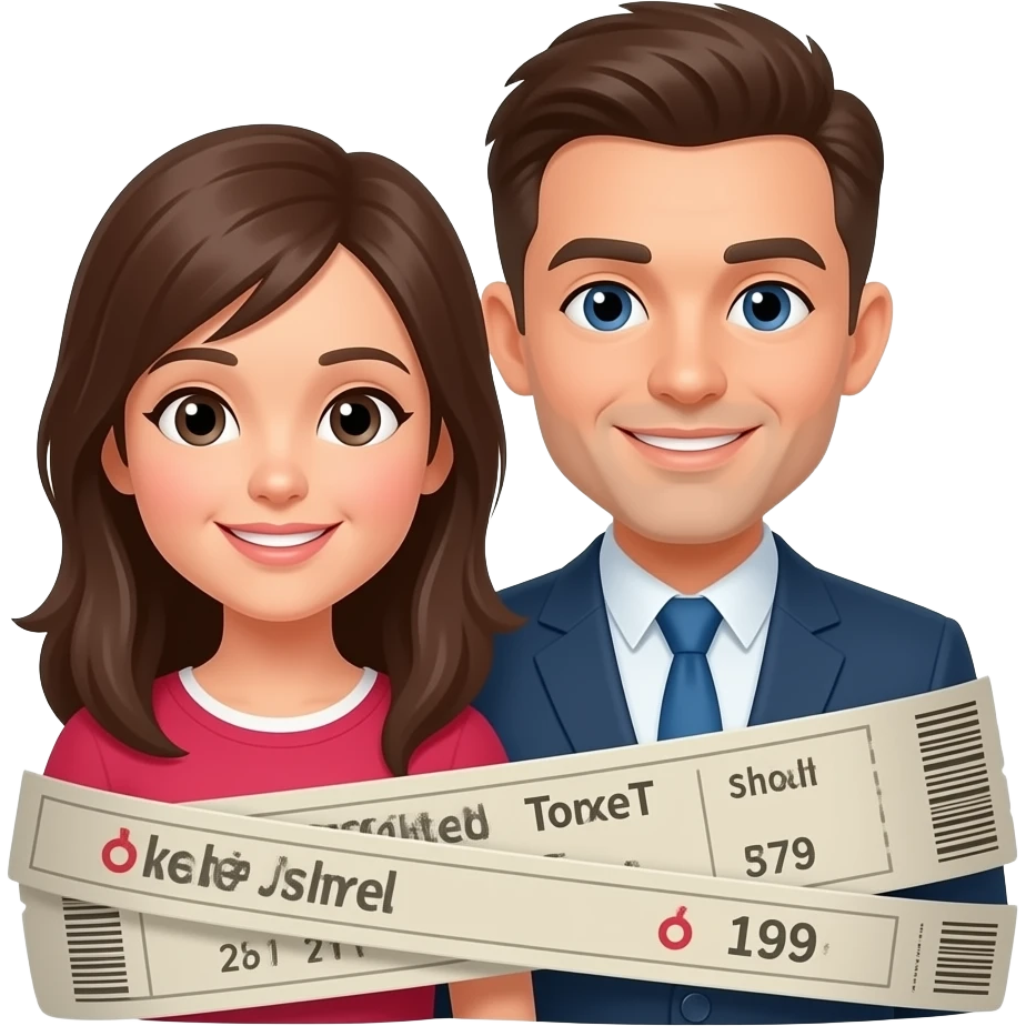 atina biletine sarılan çift emoji