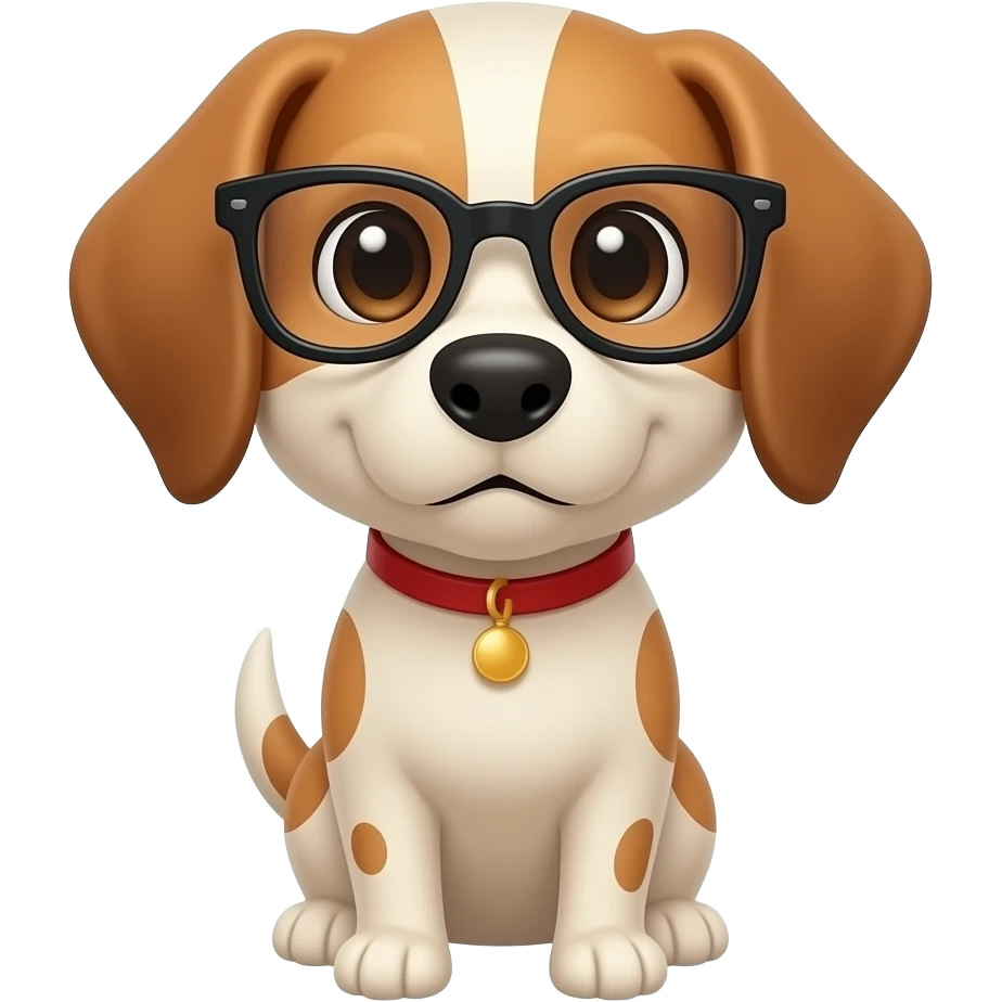 waist shot of a dog with glasses on emoji