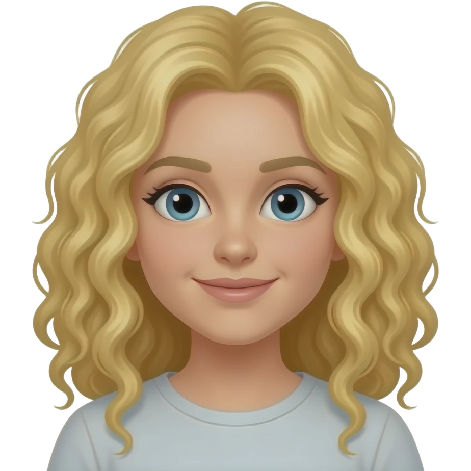 Person with curly blonde hair emoji