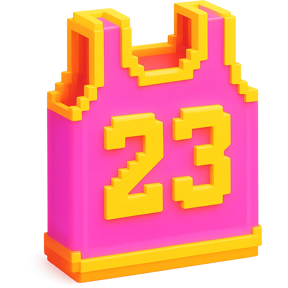 светящейся розовая баскетбольная майка с надписью "23", no background emoji