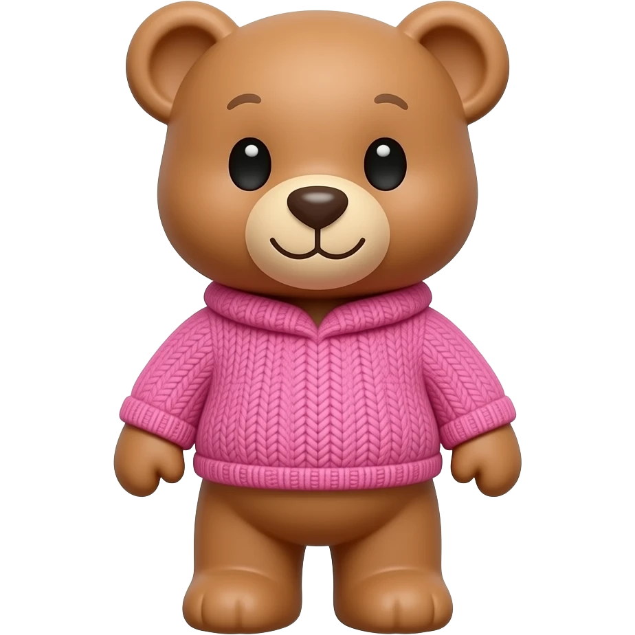teddy bear with pink sweater emoji