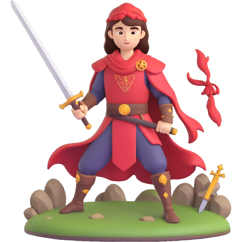 fast-paced combat scene, character wielding a sword, mythological symbols, bold colors, inspired by Hades emoji